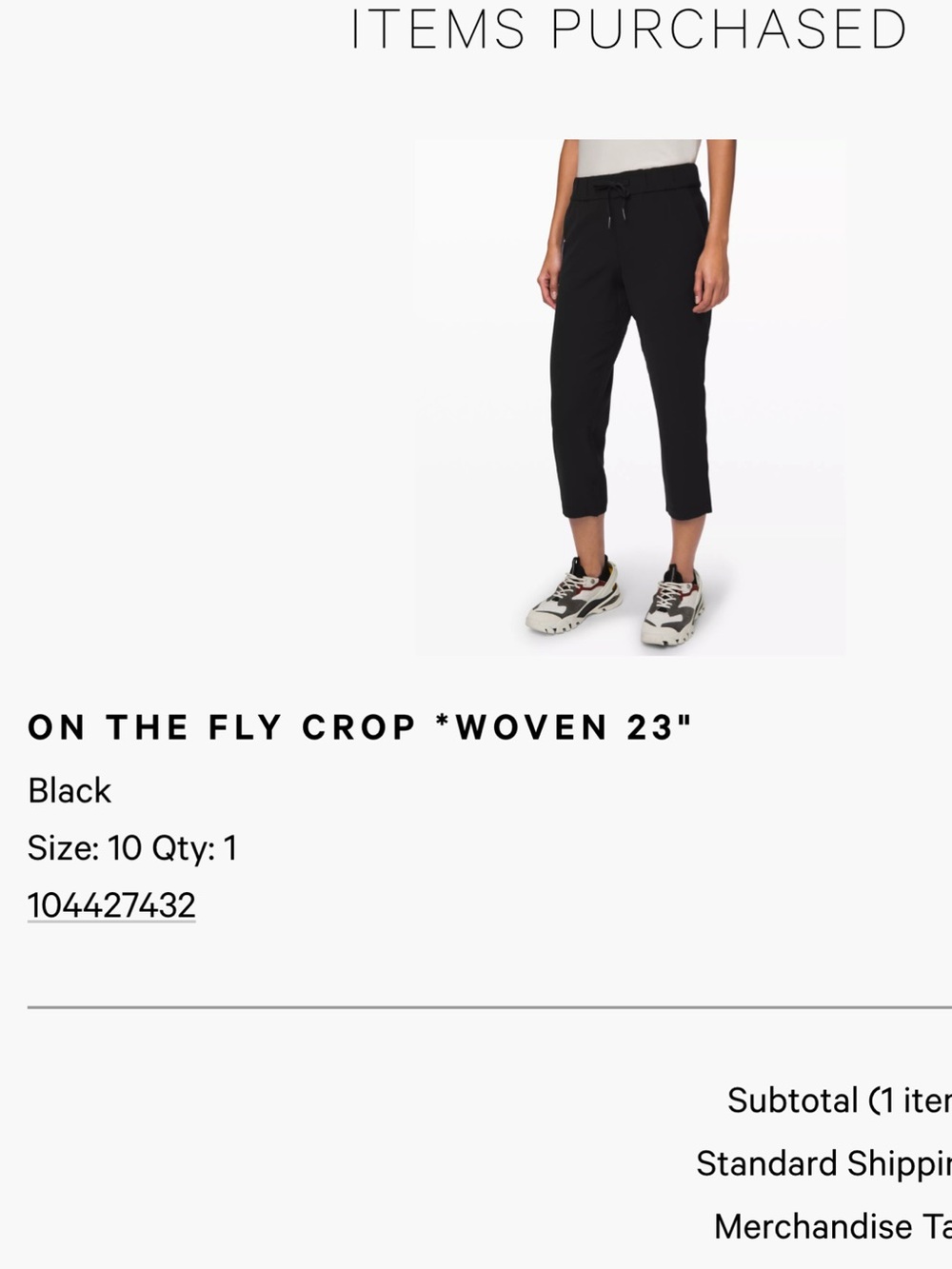 lululemon athletica Black On The Fly Cropped Woven Pants